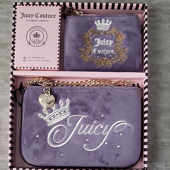 Juicy Couture Handbags - Juicy Couture Lavender Wristlet and Coin Purse Set